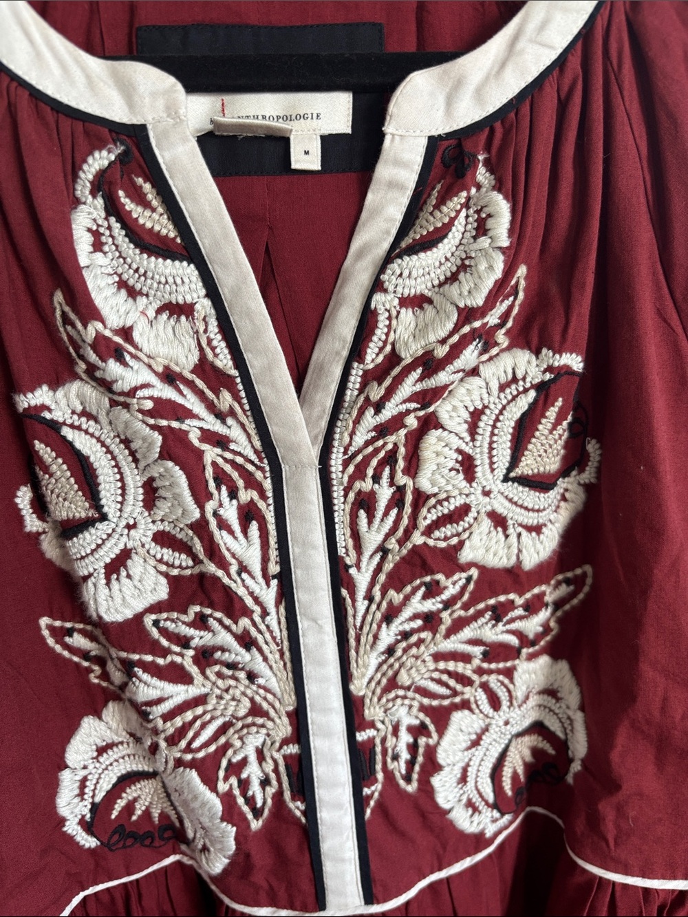 Anthropologie Embroidered Boho Maxi Dress Size M - Picture 4 of 11